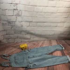 UO BDG Full Length Denim Overalls in Light Wash